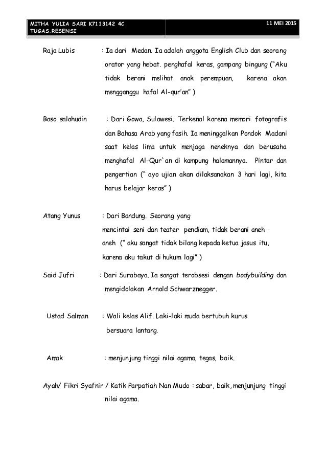 Resensi Novel Negeri 5 Menara