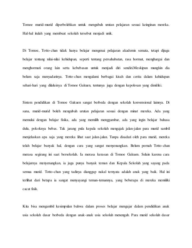 Resensi Novel Toto Chan Rafky