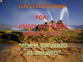 LOS ECOSISTEMAS POR: JIMMY AGUIRRE Y HENRY FLORES “POR EL ESFUERZO  AL TRIUNFO” 