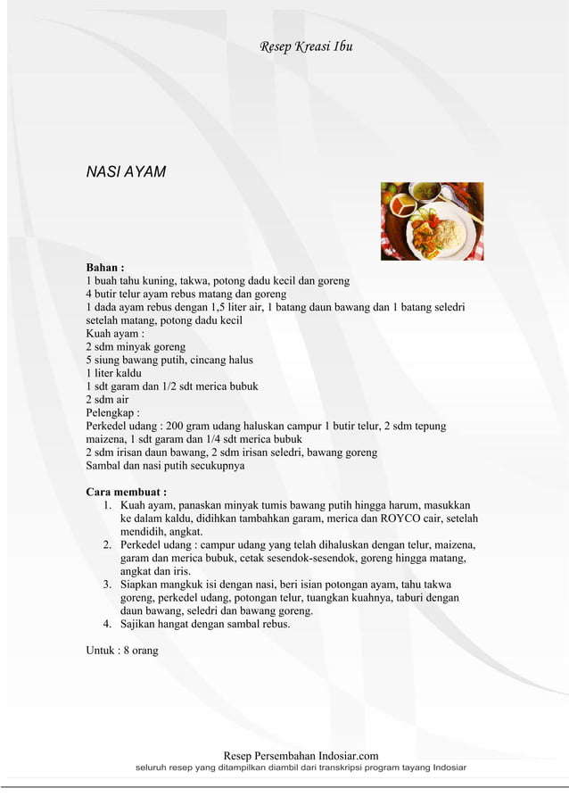 Resep Masakan | PDF