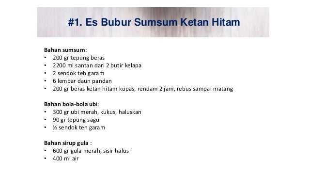 Resep Bubur Sumsum Spesial