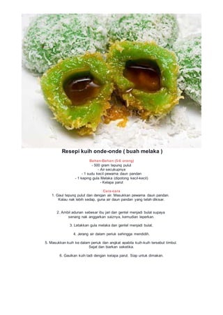 Resepi Kuih Kuih Tradisional