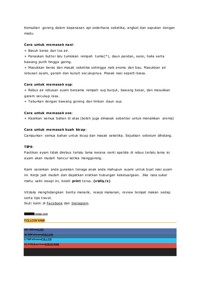 Resepi nasi ayam