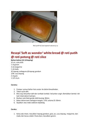 Resepi roti | DOCX