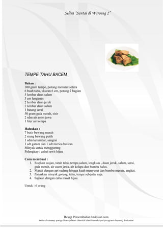 Kumpulan Resep Makanan Lengkap