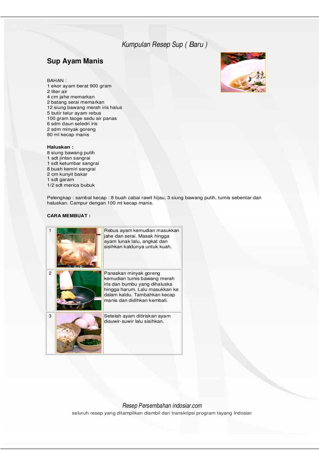 Kumpulan Resep Makanan Lengkap