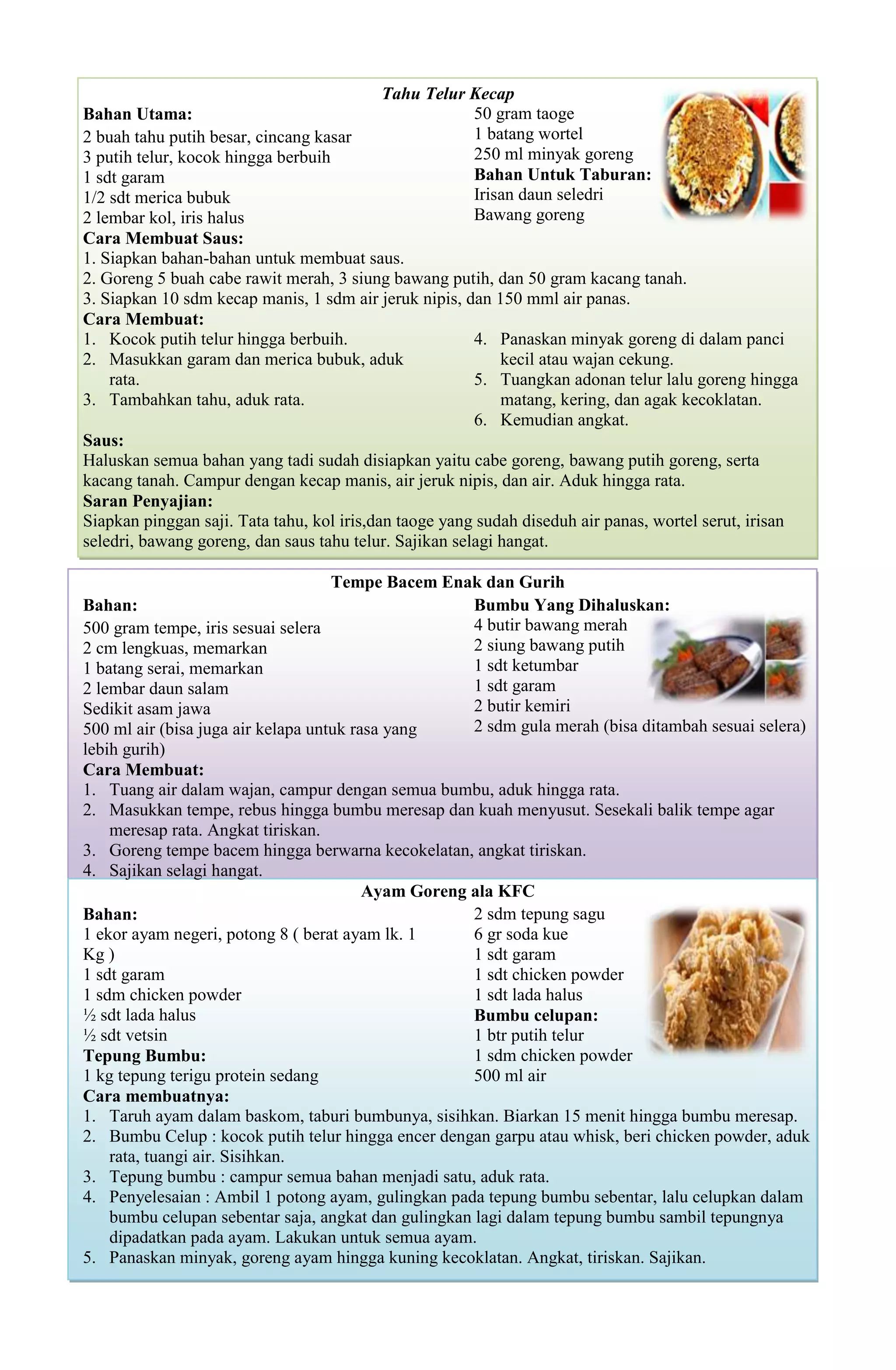 Resep Masakan | PDF