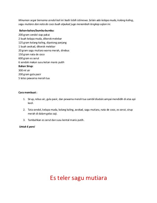 Resep Minuman Untuk Berbuka Puasa