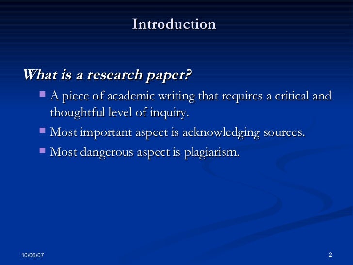 Writing an academic paper