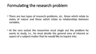 Formulating Proplem Types Comprehensive Guide to Research Methodology: Ethics, Types, and ...