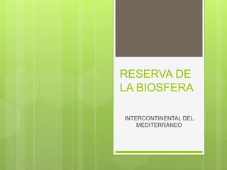 RESERVA DE
LA BIOSFERA
INTERCONTINENTAL DEL
MEDITERRÁNEO
 