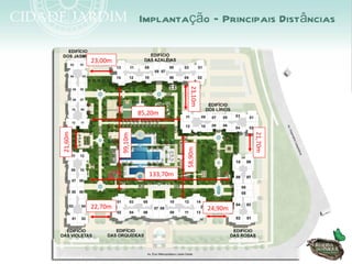 Implantação – Principais Distâncias

         23,00m




                                          23,10m
                           85,20m
21,60m




                                                            21,70m
                  99,10m




                                        58,90m
                              133,70m



         22,70m                                    24,90m
 