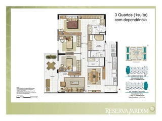 3 Quartos (1suíte) com   dependência 