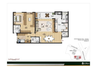 OPÇÕES DE PLANTA 137m² – OPÇÃO 01
01 SUÍTE MASTER + 01 DORMITÓRIO
TORRE A
 