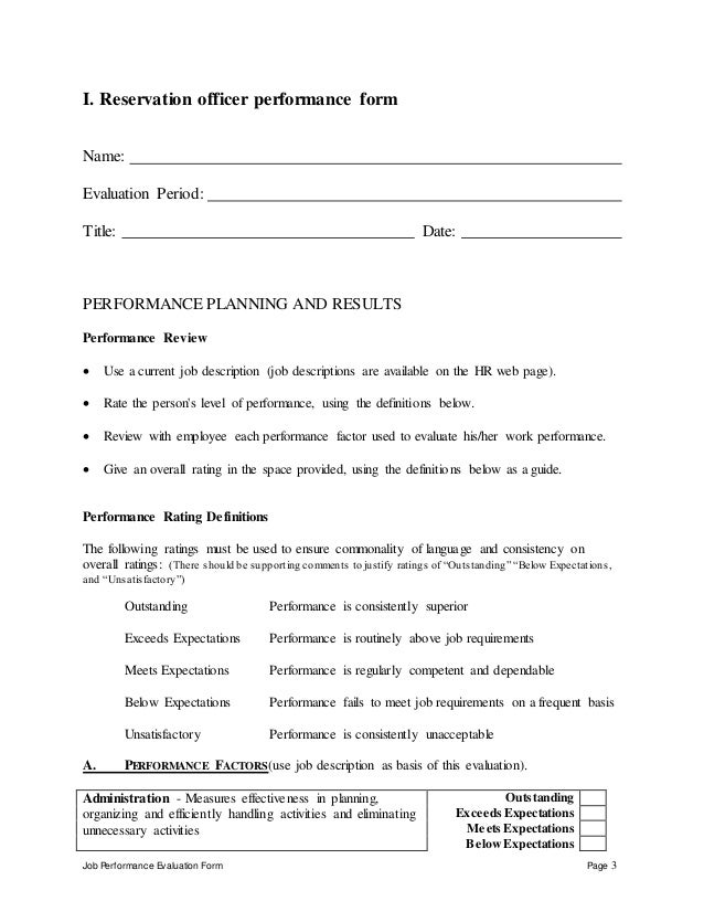 Reservation Officer Perfomance Appraisal 2