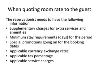 Reservation of hotel Rooms: Procedures (updated on April 12, 2021)