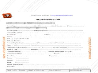 RESERVATIONFORM
www.indianchefrecipe.com
 