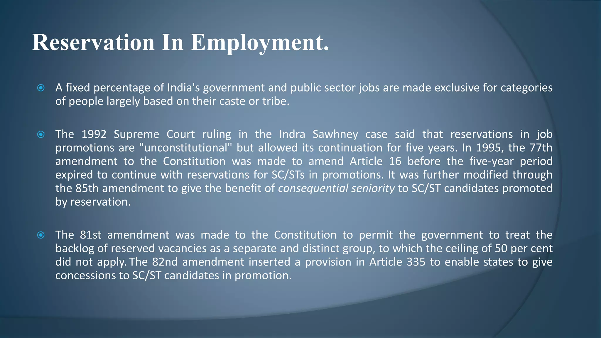 Reservation system in India | PPTX