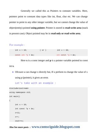 CONST-- once initialised, no one can change it | PDF