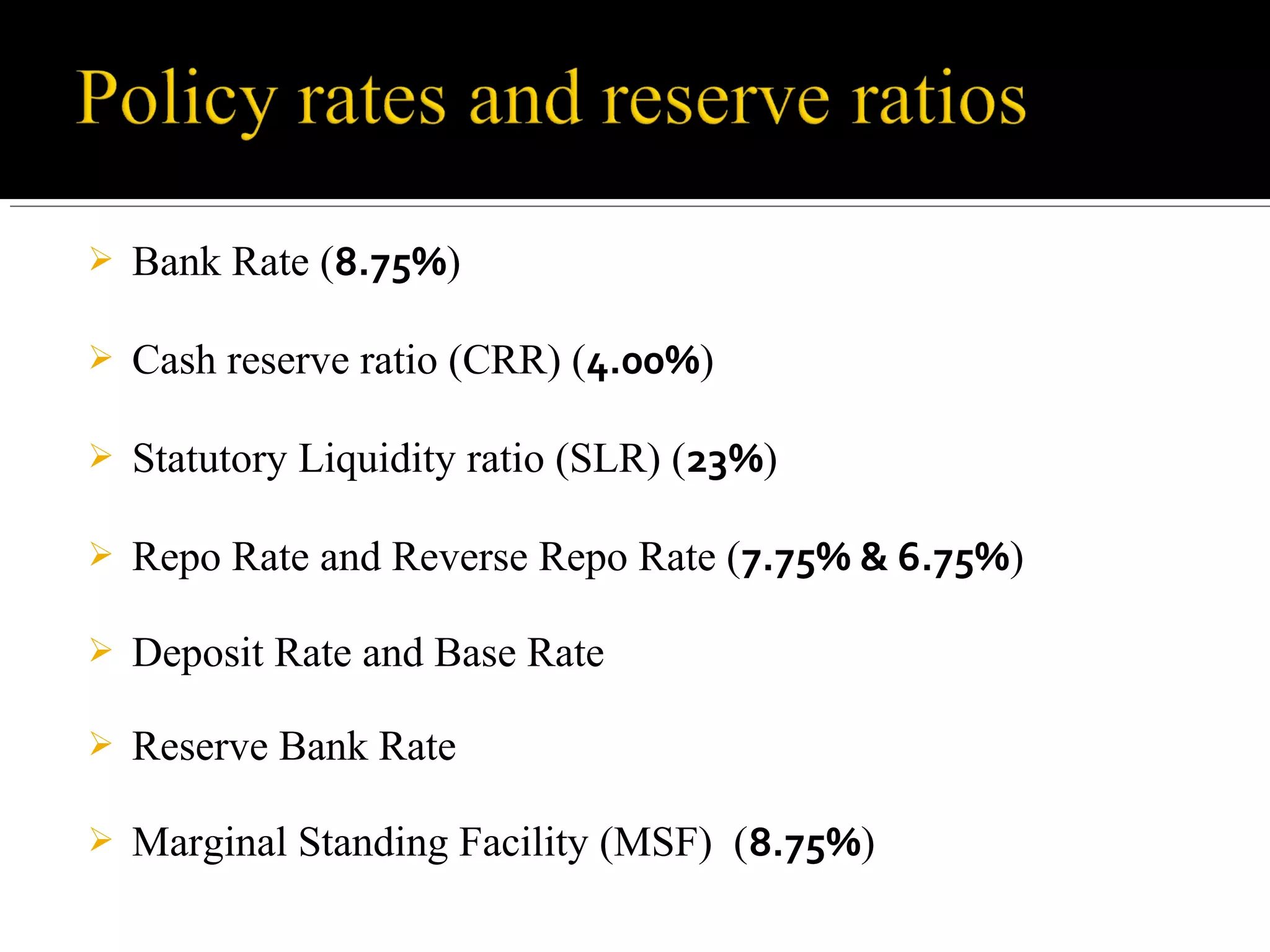 Msf Rate Reserve bank of india | PPT