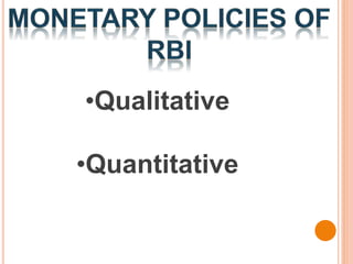 Quantitative Instruments Rbi Reserve bank of india (RBI) | PPTX