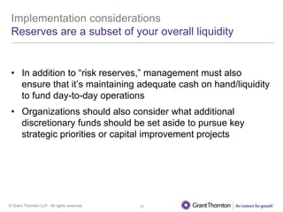 Reserves planning: Determining the appropriate level of reserves for ...