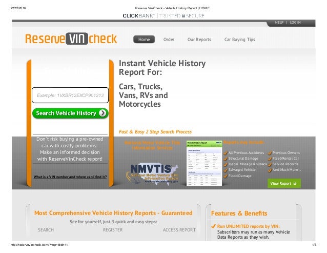 Check Vin Online >> Reserve Vin Check Vehicle History Report Home Check Vin Online >> Reserve Vin Check Vehicle History Report Home