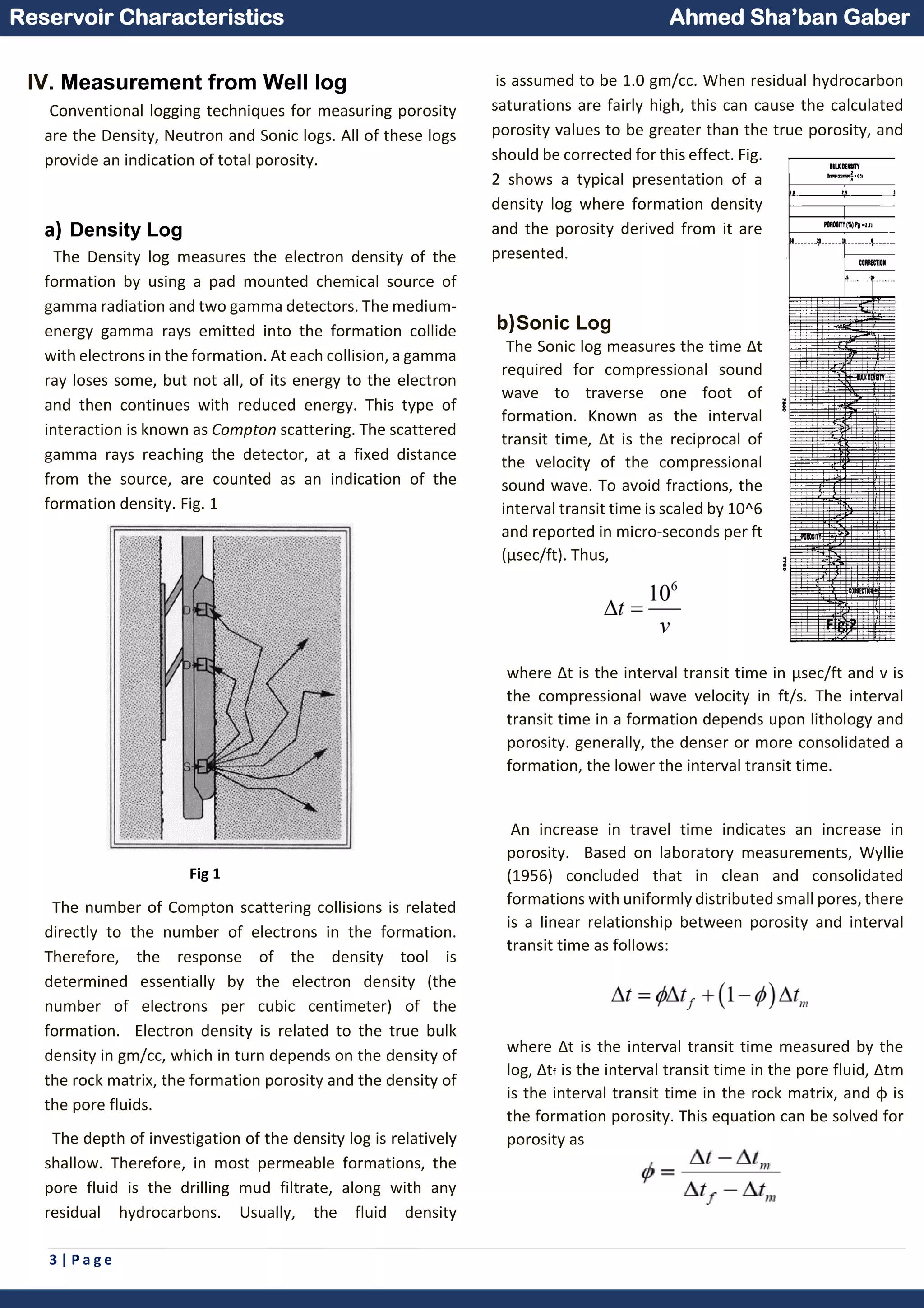 Reservoir characteristics, petro physics-porosity#1 | PDF