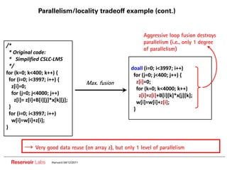 Parallelism/locality tradeoff example (cont.)


                                                                Aggressive...