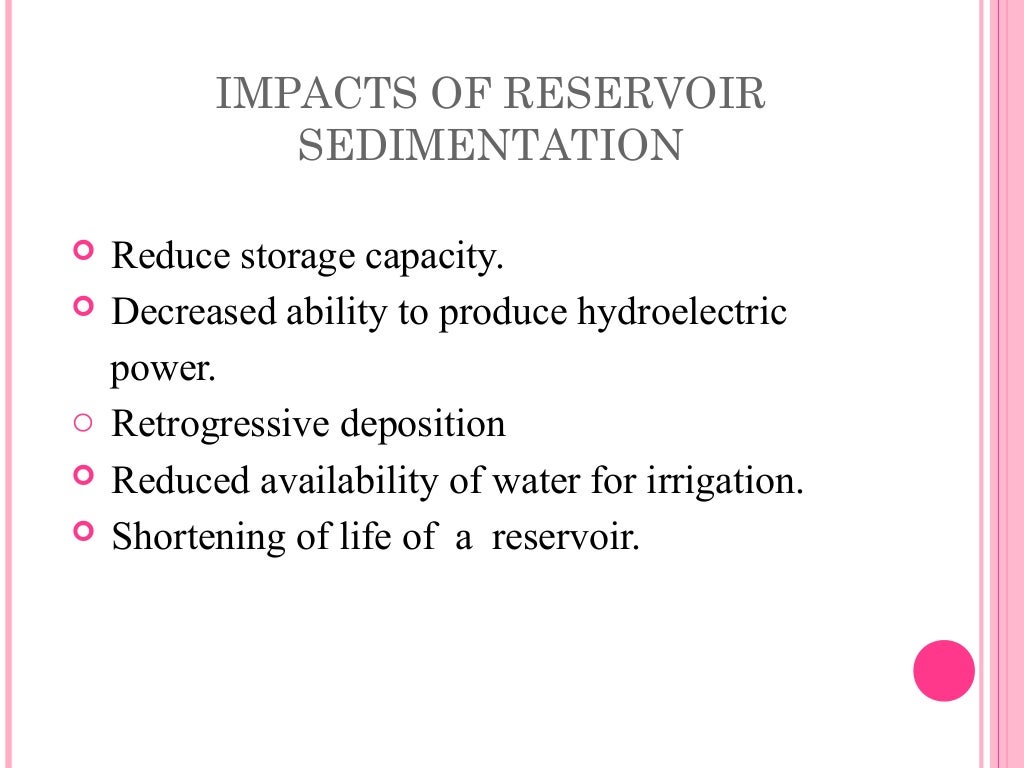 Reservoir sedimentation
