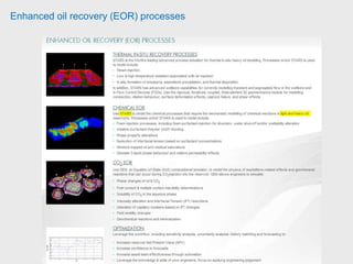 Enhanced oil recovery (EOR) processes
 