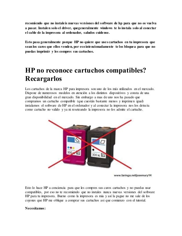 Resetear cartuchos hp