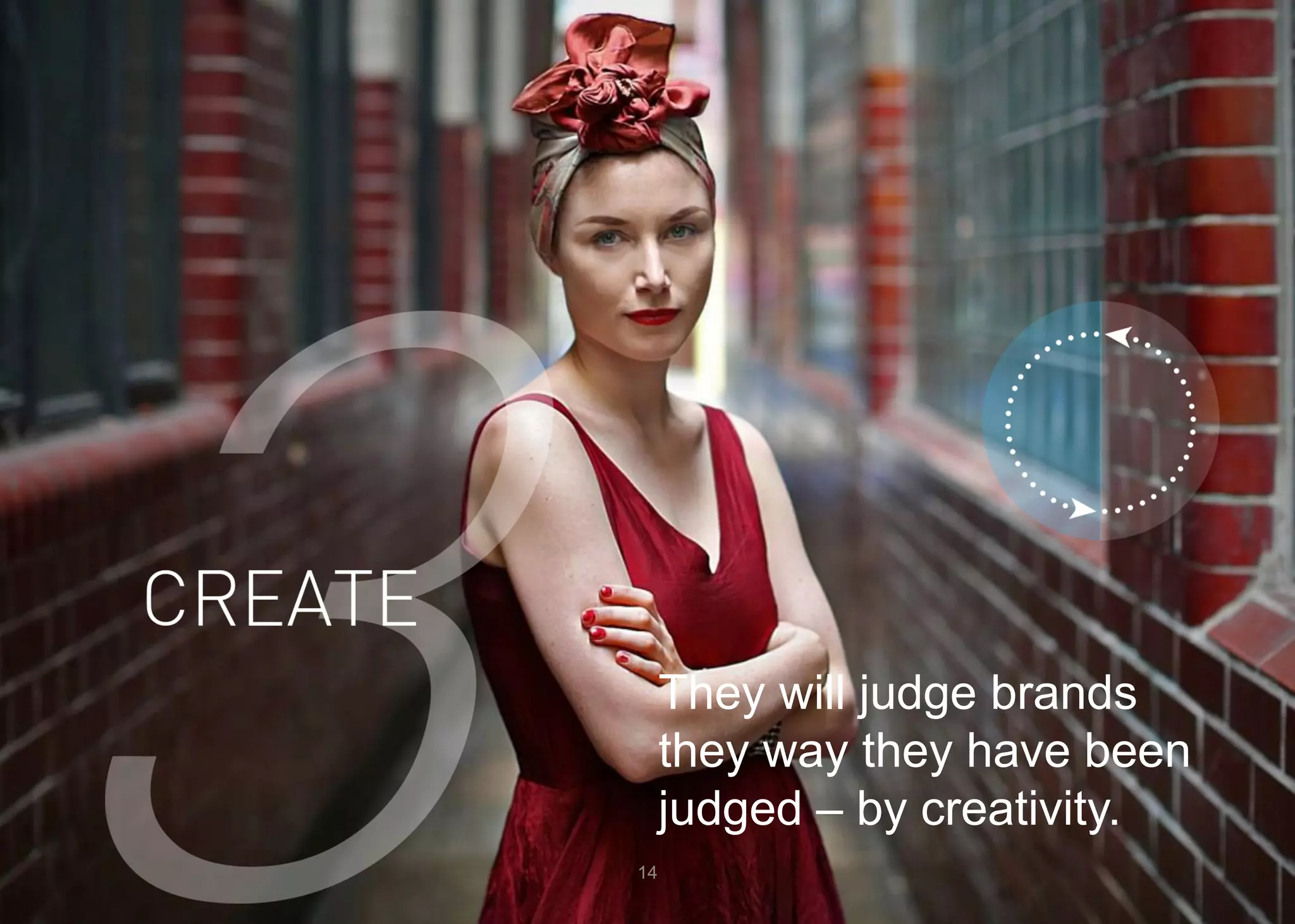 14 
They will judge brands they way they have been judged –by creativity.  