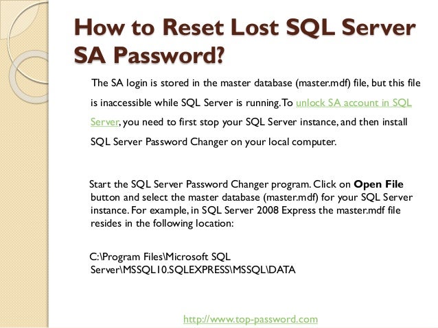 sql server sa account locked out 2008 unlock
