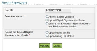 E Filing Reset Password Pdf