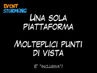 Una sola
piattaforma
Molteplici punti
di vista
E’ “inclusiva”!
 