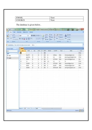 student application form Java Netbeans | PDF
