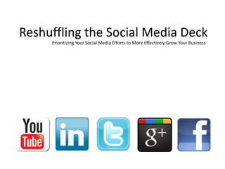 Reshuffling the Social Media Deck Prioritizing Your Social Media Efforts to More Effectively Grow Your Business 
