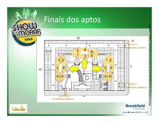 Finais dos aptos




Material preliminar de consulta interna da Brookfield Incorporações S.A.. Sujeito a alterações.
 