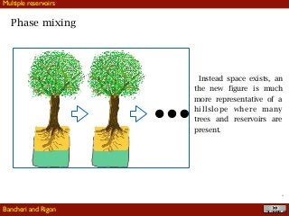 !38
Phase mixing
Instead space exists, an
the new figure is much
more representative of a
hillslope where many
trees and reservoirs are
present.
Multiple reservoirs
Bancheri and Rigon
 