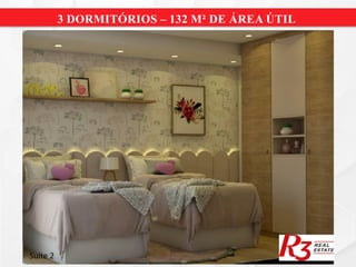 3 DORMITÓRIOS – 132 M² DE ÁREA ÚTIL
Suíte 2
 