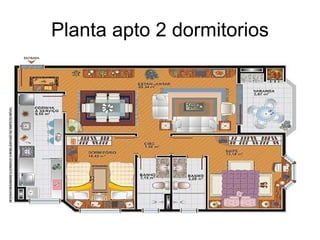 Planta apto 2 dormitorios 