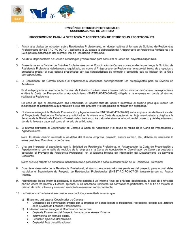 Residencia profesional tec