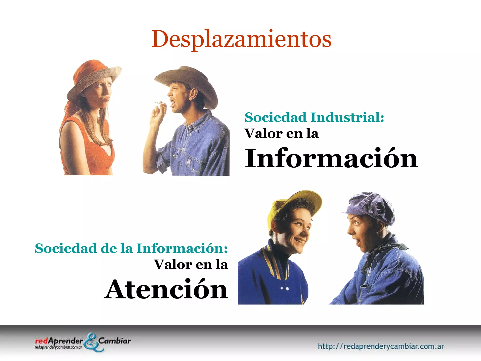 Sociedad Industrial: Valor en la Información Desplazamientos Sociedad de la Información : Valor en la Atención 