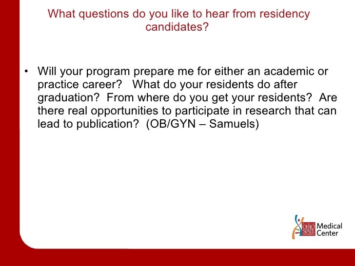 Residency Interview Advice