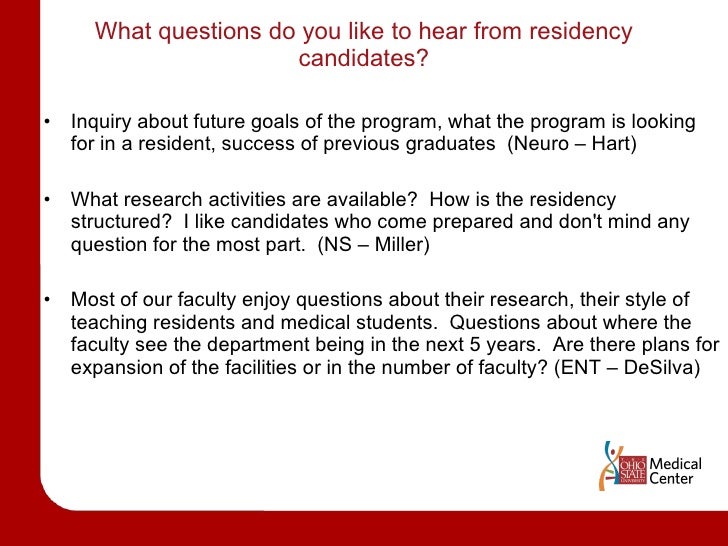 Residency Interview Advice