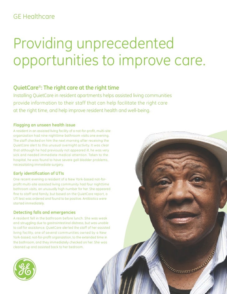 ge quietcare testimonial flyer for assisted living professionals testimonial flyer