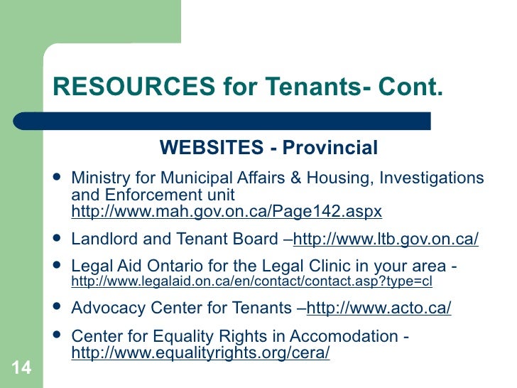 Residential Tenancies Act Basics A presentation on Tenant's rights i…