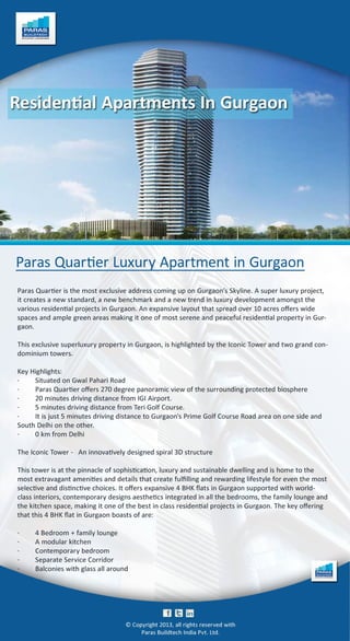 Residential apartments in gurgaon