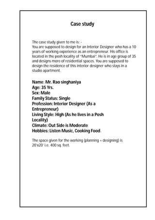 Andrew Felix John,B.Sc-Interior Design (Residential design project) | PDF
